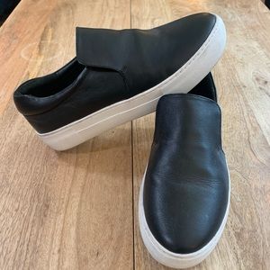 J slides slip on black leather